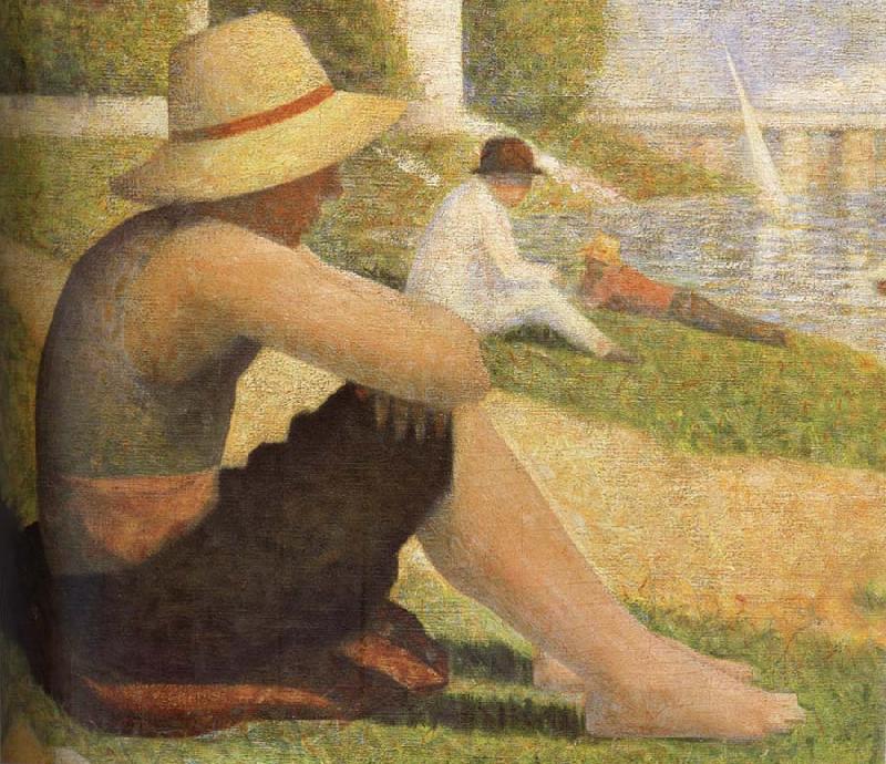 Georges Seurat The Boy Wearing hat on the ground china oil painting image